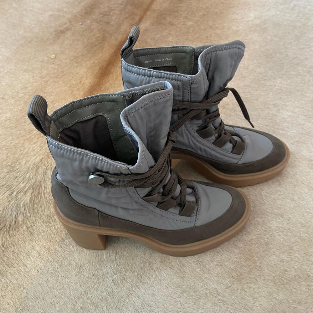 Dolce Vita Gray and Brown Heeled Boots